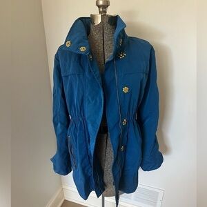 Venezia Milano blue windbreaker jacket with hood size XS.